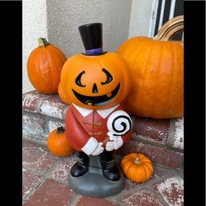 PUMPKIN HEAD DAPPER VINTAGE STYLE BLOW MOLD LIGHT HALLOWEEN DECOR HYDE & EEK